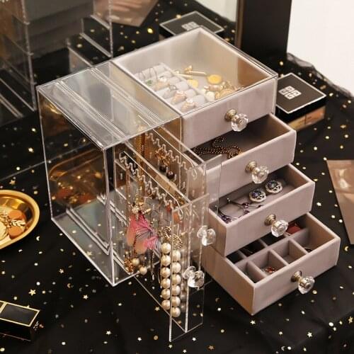 Home desktop stud earrings jewelry necklace receive multilayer jewelry box The rack earrings jewelry boxes desktop organizer