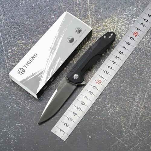 TIGEND CF1818 Flipper folding knife D2 blade G10 + steel handle camping hunting outdoor survival pocket Kitchen knives EDC tool