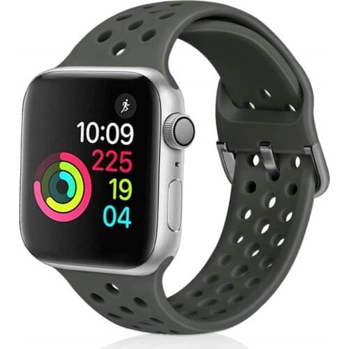 For Apple Watch Bands 38mm 42mm 40mm 44mm Soft Silicone Sport Band Replacement Wrist Strap for iWatch Series 4/3/2/1, Nike