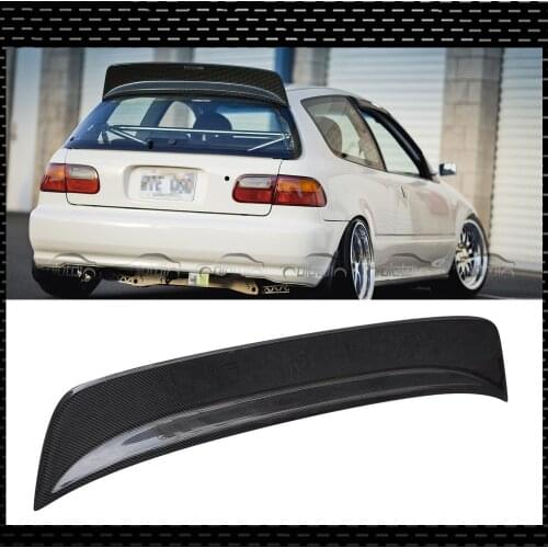 Carbon Fiber Rear Roof Spoiler Trunk Wing Boot Lip for Honda CIVIC EG EG6 Hatchback 1992-1996 N1 Style Spoiler Car Styling