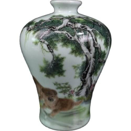 Chinese Old Porcelain Pink Baby Opera Pattern Plum Vase