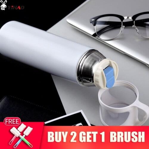 YIHAO 500ML High Quality Hot Sale Transparent Cup Lid 304 Stainless Steel Thermos Cup Portable Business Thermal Insulation Cup