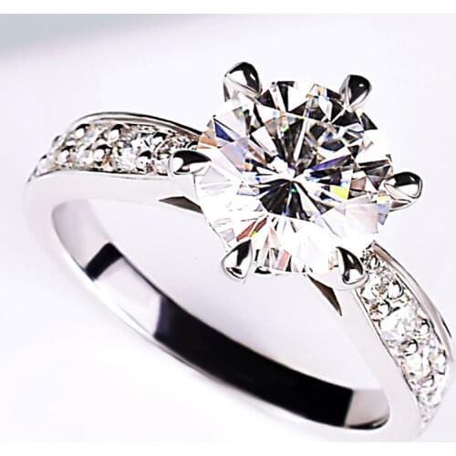 Real S925 Sterling Silver Rings for Women Luxury Couple Engagement Proposal Party Wedding Elegant Gift Exquisite Diamond Jewelry