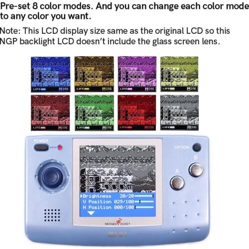 Newest Super OSD DIY Retro Pixel OSD IPS LCD display For NGP LCD Screen For SNK Neo Geo Pocket Black/White Game Console