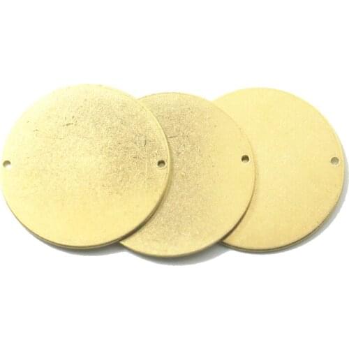 1*35mm original brass pendant round disc blank stamping label pendant pendant suitable for DIY necklace earrings jewelry making