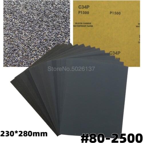 1PCS 230x280MM Wet Dry Polishing Sanding Abrasive Sandpaper Paper Sheets Waterproof 9" X 11" And Silicon Carbide 80-2500 Grit