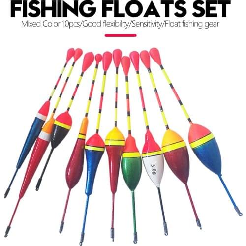 10Pcs/Lot Fishing Floats Set Buoy Bobber Fishing Light Stick Floats Fluctuate Mix Size Color Flotador For Fish Accessories Buoy