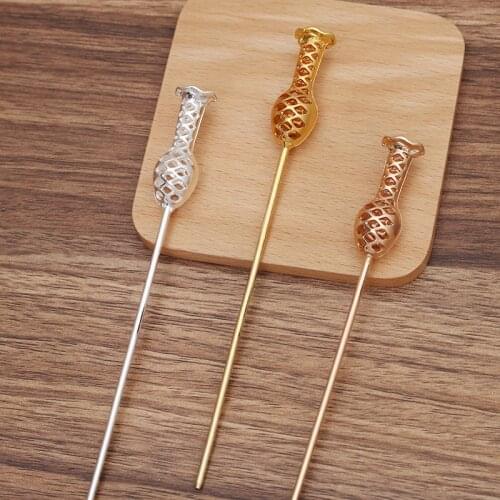 10 Pieces Bottle Shape Metal Hair Sticks Hairpin Step Shake Hair Jewelry Diy Hair Accessories For Women