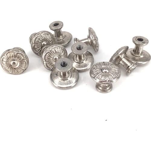 10Pcs 18mm Silver Furniture Handle Decorative Mini Jewelry Box Drawer Cupboard Cabinet Door Pull Knob Furniture Hardware