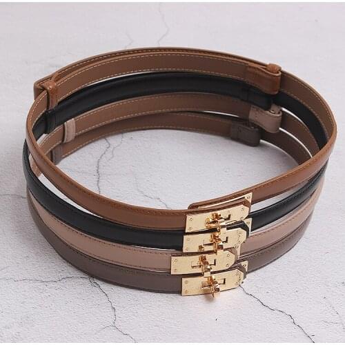 2020 Luxury Cow Leather Women Waist Belt Slim Corset Strap Dress Shirt Belt Autumn Spring Genuine LFemale Eather Belt Caestus