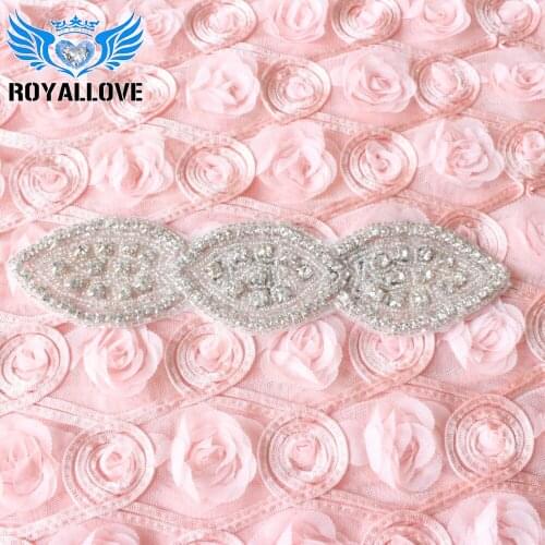 30pieces) Silver crystal rhinestone beaded applique patches diamante motif glass beads for garment accessories DIY Craft Sash