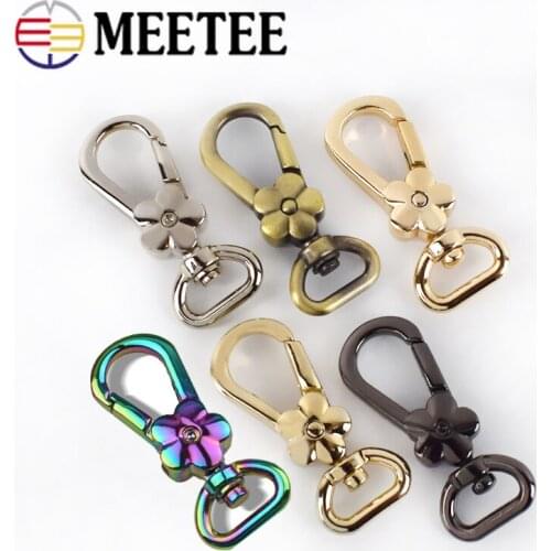 4/10pcs Meetee 44*12mm Metal Carabiner Bag Buckle Dog Buckles Strap Chain Lobster Snap Hook DIY Sewing Bags Accessories AP376