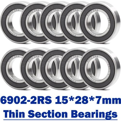 6902-2RS Bearing ABEC-1 (10PCS) 15x28x7 mm Metric Thin Section 6902 2RS Ball Bearings 6902RS 61902 RS