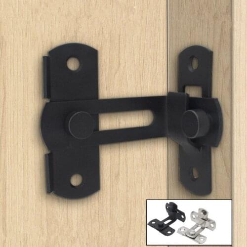 90 Degree Door Lock Hasps Ight Angle Door Buckle Anti-theft Latch Hasp Stainless Steel Sliding Lock Bolt Hardware Fitting