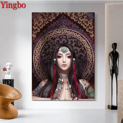 5D DIY Diamond Embroidery Abstract art oriental beauty Pattern Diamond Painting Cross Stitch Full Square Rhinestone Home Decor