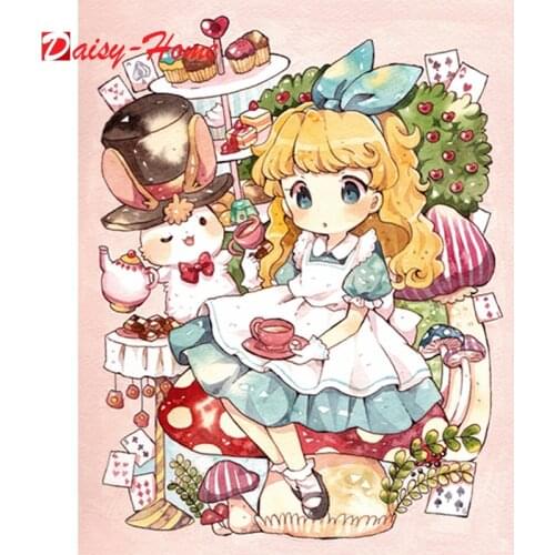 Diamond Painting Cartoon Girl Portrait Princess Full Square/Round 5D DIY Embroidery Mosaic Kit HD Quality Handmade Home Mural