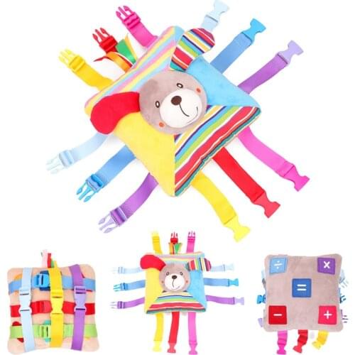 Basic Life Skill Training Botton Baby Busy Board Toy Toddlers Sensory Buckle Pillow Activity Toys For Children Educational Gift