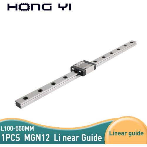 Free Shipping 1PCS MGN12C MGN12H Linear Rail Guide 100mm 200mm 150mm 300mm 400mm 500mm with 1PCS MGN Slider