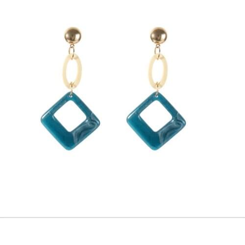 Korean big new retro square geometric earrings Europe and the United States exaggerated fashion wild earrings earrings manufactu