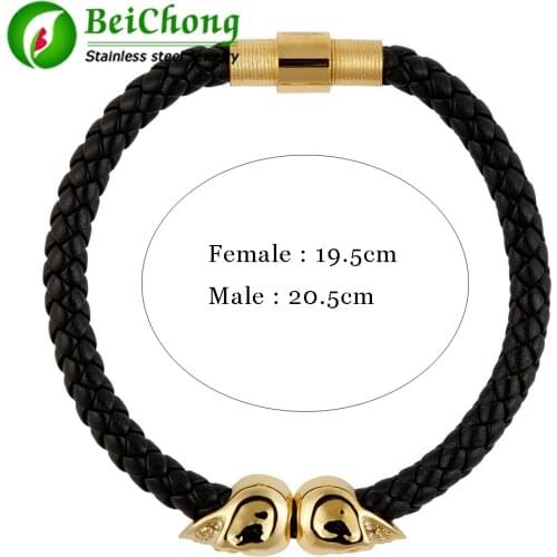 BC GUN Black Twin North Skull Bracelet Genuine Leather Bracelet Stainless Steel Northskull High Quality Free Shipping