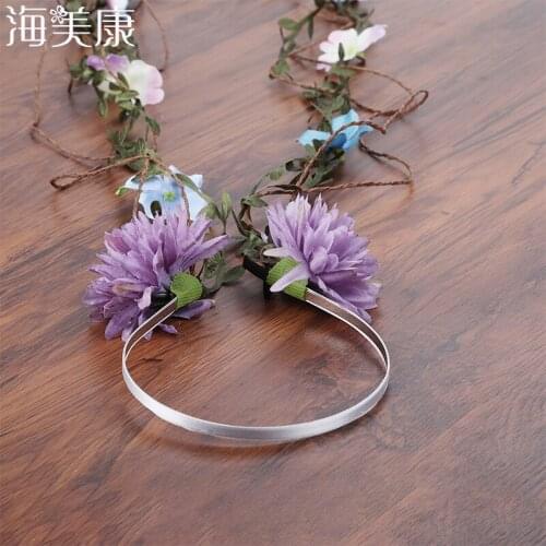 Haimeikang Floral Headband Wreath Hairband Wedding Bridal Bridesmaid Headdress Flower Hair Accessories Wedding Flower Crown