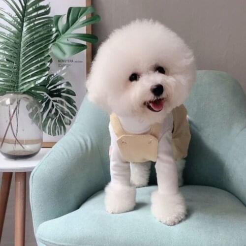 Pet Dog Denim Jumpsuit for Small Medium Dogs Fashion New Style Four Legs Dog Clothes Print Frenchie Coat Pet Outfit PDC0116