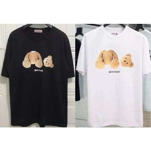 Palm Angels 21SS Letter Logo PA Chic Loose Casual Round Neck Short Sleeve T-shirt Broken Bear Men Women Lovers Couple Style 667