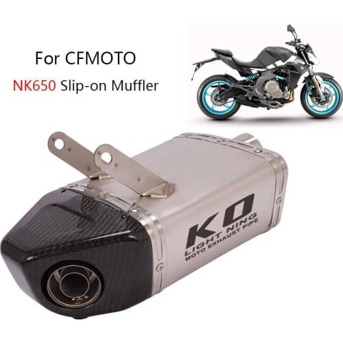 Slip-on Muffler for CFMOTO NK650 Motorcycle Exhaust Pipe Blow Escape Removable DB Killer Reserve Original Catalyst Carbon Fiber