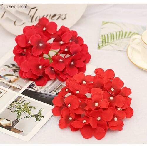 10pcs Artificial Flower Hydrangea Head Wedding Flower Wall Road Home Decorative Tools Diy Flower Head Wedding Arrangement Flower
