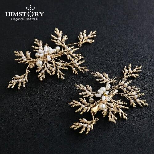HIMSTORY Fashion Exquisite Gold Color Branch Vine Hairpin Clip For Women Wedding Jewelry Hair Accessories