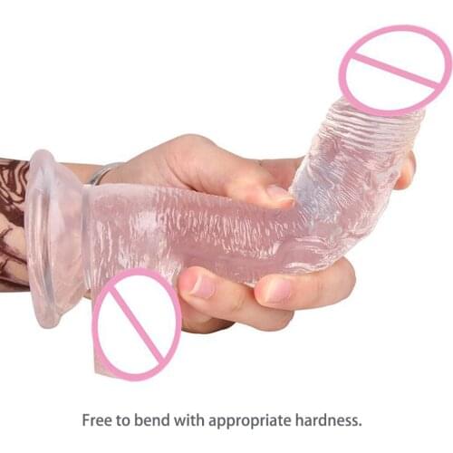 Soft Transparent Dildo With Suction Cup Big Cock Adult Sex Toys for Women Lesbian Vagina Female Masturbator Fake Penis Anal Plug