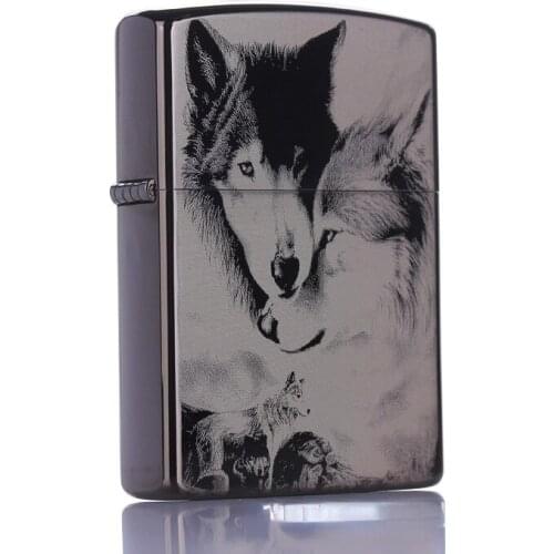 2021 new Zorro windproof kerosene lighter pure copper laser carving wolf spirit mens gift smoking accessories