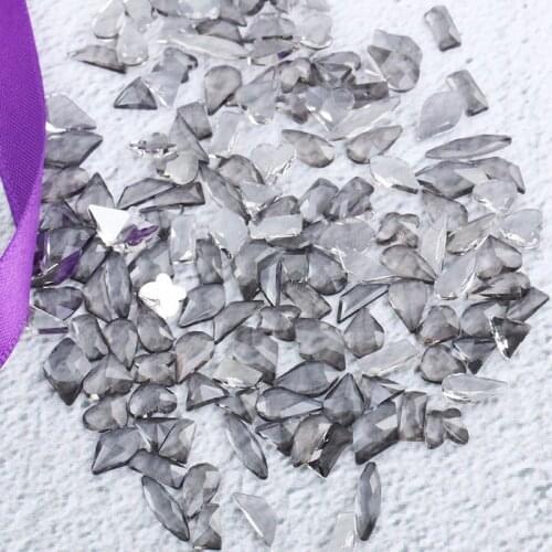 New style 100Pcs/Packs Grey color Non HotFix flatback glass crystal 3D Nail Art Rhinestone diy Decorations Free shipping