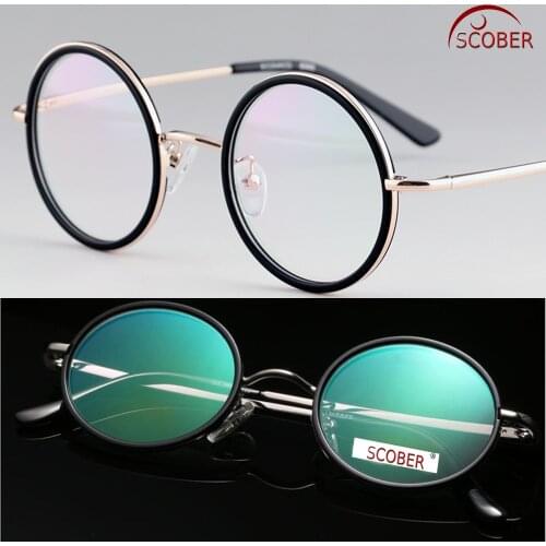 2019 Scober = Vintage 40s Round Upper Class Senators Antireflection Coated Reading Glasses Titanium Spectacles +0.75 +1 To +4