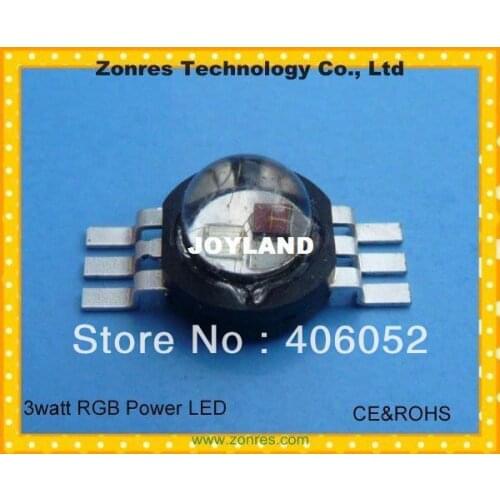 Wholesale - Hot Sale!! 3w RGB LED High Power Chip Lamp Epistar Chip For CE&ROCHS 30pcs/lot