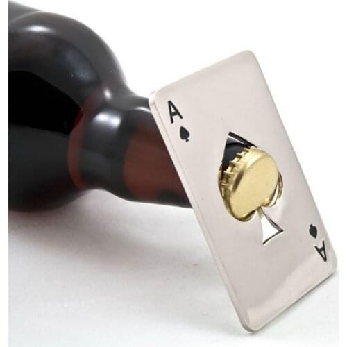 Creative Stainless Steel Bottle Opener Bar Tool Silver Poker Card Spades Beer Bottle Opener Personalized