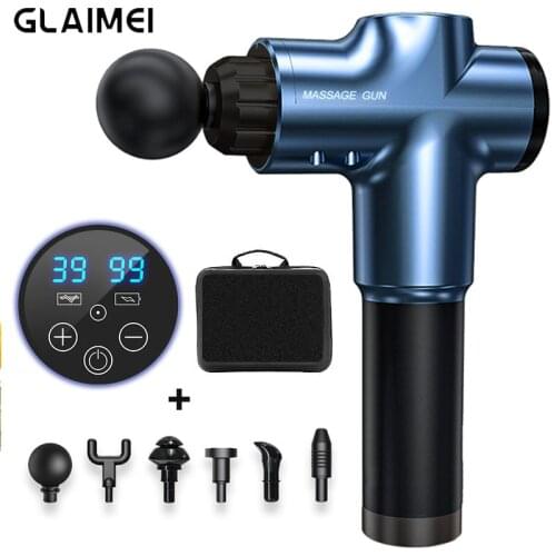 Glaimei gun with 6 heads 110-220V 39Speeds Muscle Relax Body Relaxation Pain Relief Slimming Shaping Fascia Massager