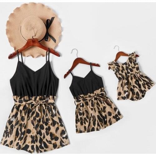 Twins Mother Daughter Dress Summer Mini Dress Women Girls Jumpsuit Family Matching Outfits Family Clothes Vestido Madre E Hija