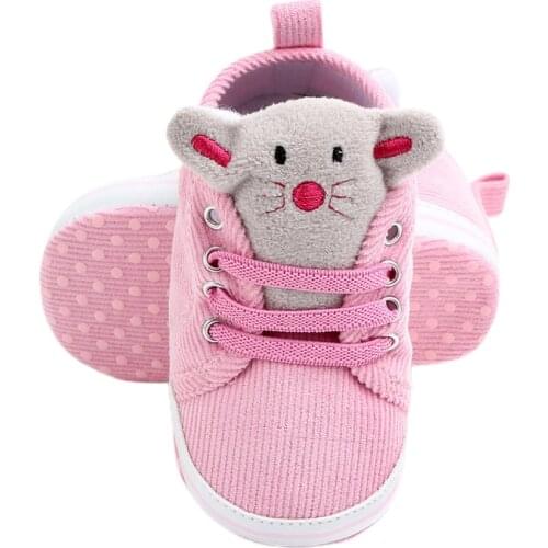 Baby Girls Boys Cotton Casual Shoes Soft Sole Anti-Skid High-Top Ankle First Walker Sneakers Cute Animal Crib Shoes