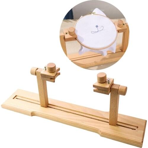 Adjustable Embroidery Stand Tabletop Cross Stitch Holder Hoop Wooden Frame Rack