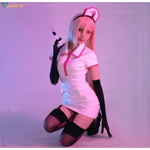 Anime Chainsaw Man Makima Cosplay Power Cosplay Costume Sexy Nurse Uniform Costume Wig Outfit