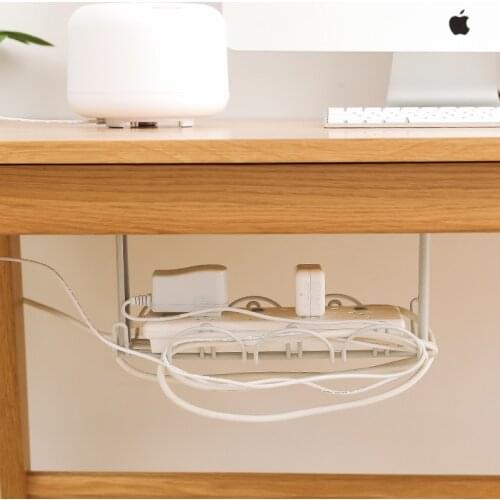 Cable Rack Under Table Storage Rack Shelf Table Bottom Socket Holder Hanging Rack Line Finishing Home Office Desk Wire Organizer