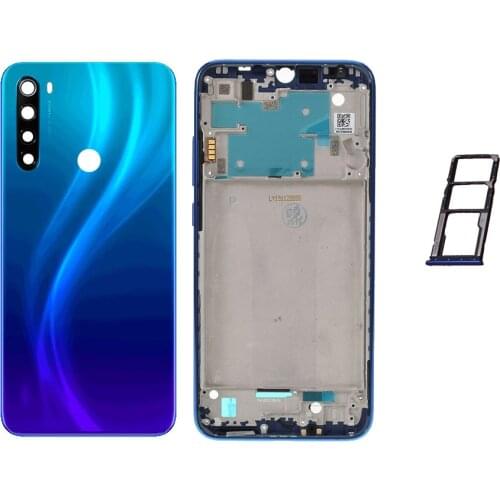 Brane New Back Battery Cover + LCD Front Frame + Sim Card Tray + Camera Glass Lens For Xiaomi Redmi Note 8 Note8 Full Housing