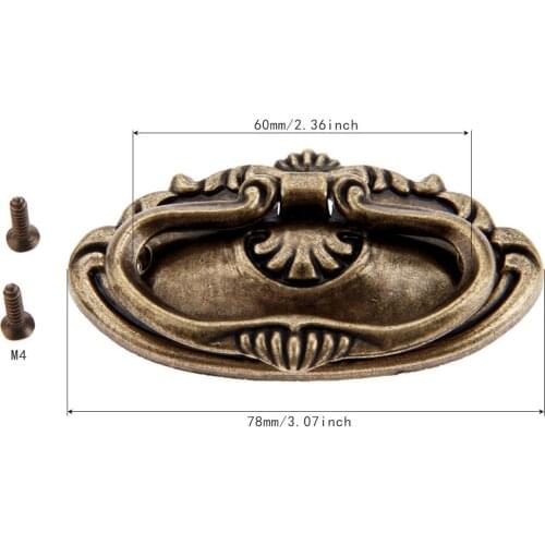 1Pc Antique Bronze Furniture Handle Drawer Cabinet Jewelry Box Decorative Handles Pulls Knob Furniture Hardware 78*43mm