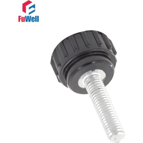 10pcs M4 x 25mm Thread 15mm Round Head Diameter Knurled Grip Knob Replacement Screw on Type Knurled Round Knob Handles