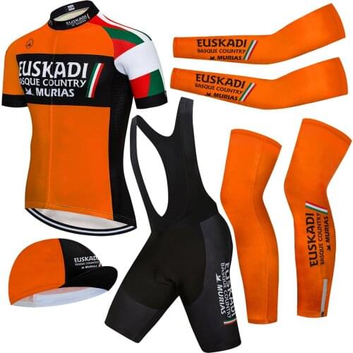 2021 EUSKADI MURIAS 5Pcs Summer Men Cycling Jersey Set Roupas Ropa Ciclismo Hombre MTB Maillot Cycling Clothing Road Bike 20D