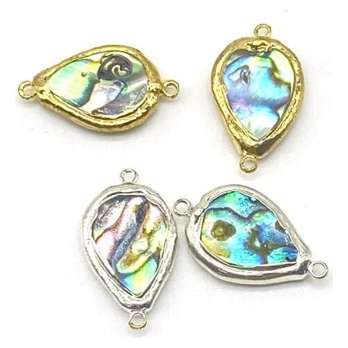 5pcs/lot Hot Selling Abalone Shell Waterdrop Shape Connector For Handmade Jewelry