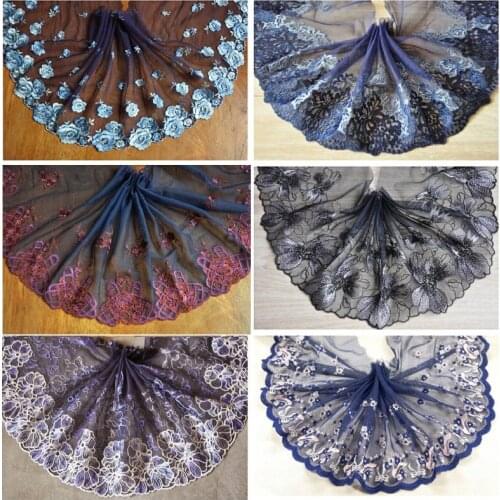 Hot Sale Dark blue/Blue/Navy 3meters/lot Retro embroidery lace trimming accessory for Handmade X948