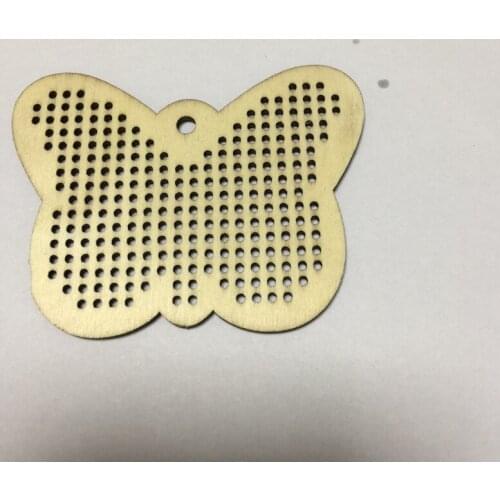 Free shipping 50 pcs Cross Stitch Wooden Blank Butterfly Embroidery Laser Cut Wooden Blanks DIY