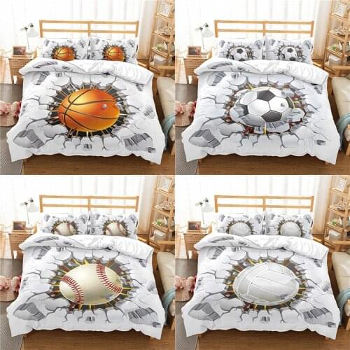 Home Textile Luxury 3D Ball Print 2/3Pcs Comfortable Duvet Cover Pillowcase Bedding Sets Single Queen and King EU/US/AU Size